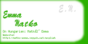 emma matko business card